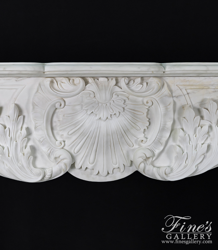 Marble Fireplaces  - French Versailles White French Marble Fireplace - MFP-114